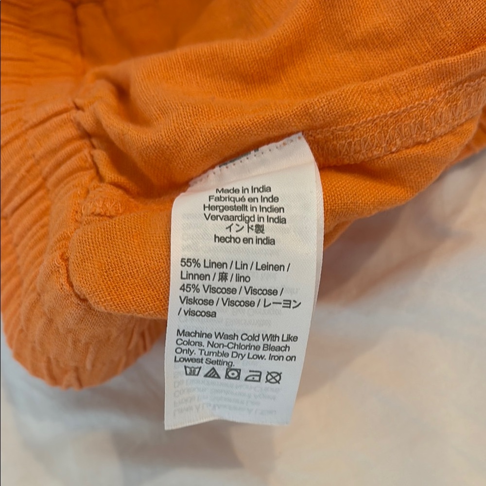 Orange Linen Shorts - Picture 4 of 4
